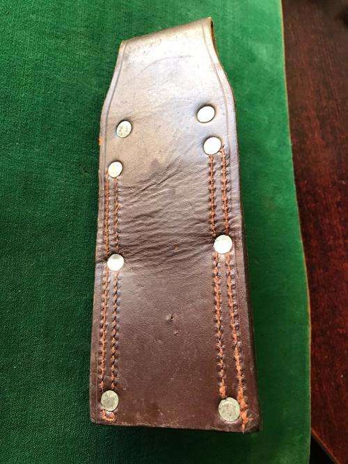 SA LEATHER FROG FOR THE SA NO 9 BAYONET,WITH THE SIDES BEING STITCHED DOWN