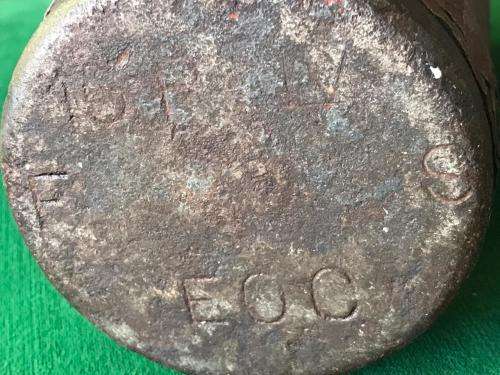 BOER WAR 15 POUNDER ARTILLERY,SHRAPNEL CASING,MARKED & DATED 1899-ALSO WITH MAKERS MARKINGS ON THE