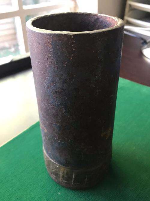 BOER WAR 15 POUNDER ARTILLERY,SHRAPNEL CASING,MARKED & DATED 1899-ALSO WITH MAKERS MARKINGS ON THE