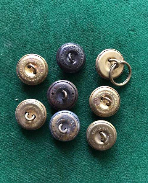 BRITISH GENERAL SERVICE BRASS TUNIC BUTTONS-SOLD IN BATCHES OF 8-DIAMETER 22MM