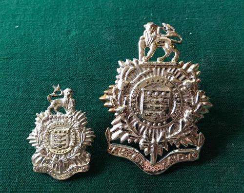 ADMIN SERVICES CORPS GILT CAP and COLLAR-WORN 1976-1977-LUGS + PINS INTACT