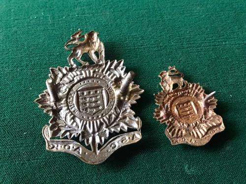 ADMIN SERVICES CORPS GILT CAP and COLLAR-WORN 1976-1977-LUGS + PINS INTACT