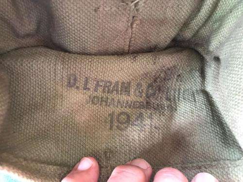 LMG MACHINE GUN ,AMMO DRUM WEBBING POUCH-DATED AND MARKED WW2