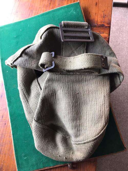 LMG MACHINE GUN ,AMMO DRUM WEBBING POUCH-DATED AND MARKED WW2