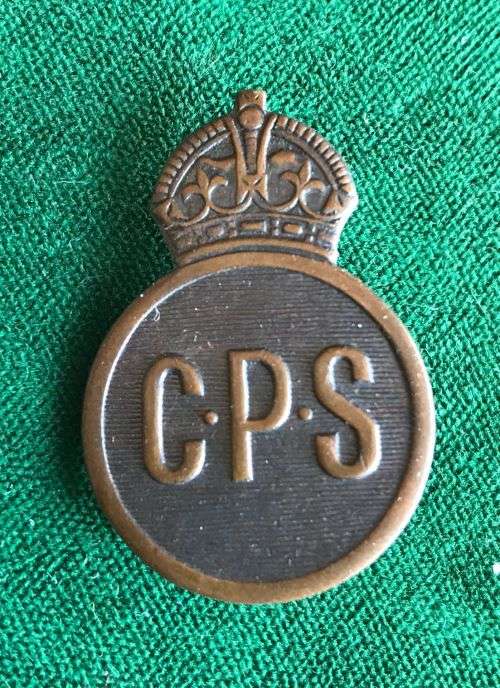 COLLAR BADGE OF CIVILIAN PROTECTION SERVICE PRIOR TO AND DURING WW2