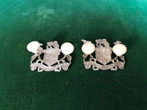 WARRANT OFFICERS- CLASS 2, CHROMED RANK PAIR-ONLY WORN BY THE ARMY- PINS INTACT