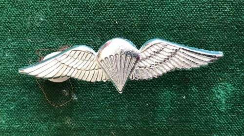 SA PARACHUTE ADVANCED PARATROOPER,CHROMED MESS DRESS WING- 2 PINS