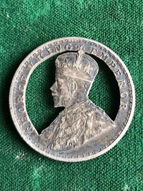 INDIAN ONE RUPEE CUT OUT COIN