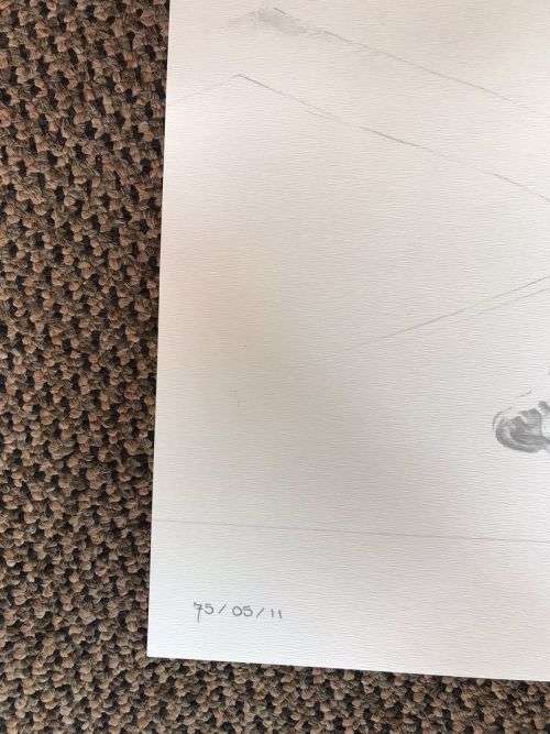 SA RECCE REGT. PENCIL SKETCH BY L. GREWER STEENKAMP AND SIGNED BY MAJ. F.W. LOOTSand COL. JAN BREYTE