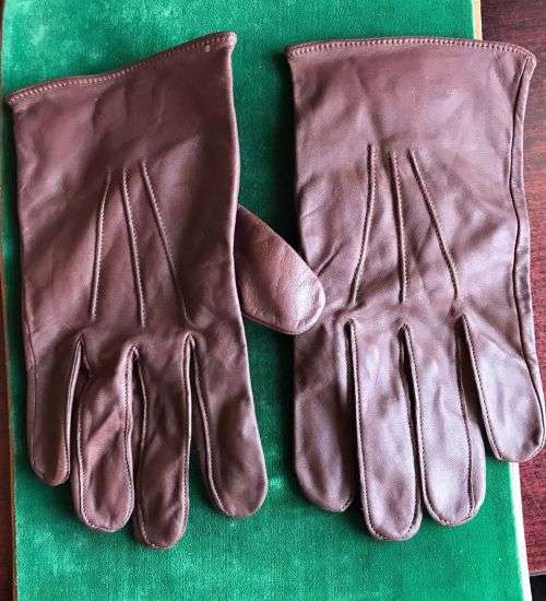 OFFICERS LEATHER CEREMONIAL GLOVES-SIZE LARGE