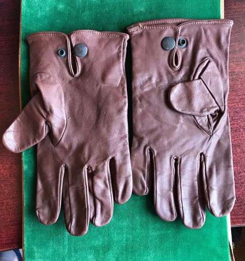 OFFICERS LEATHER CEREMONIAL GLOVES-SIZE LARGE
