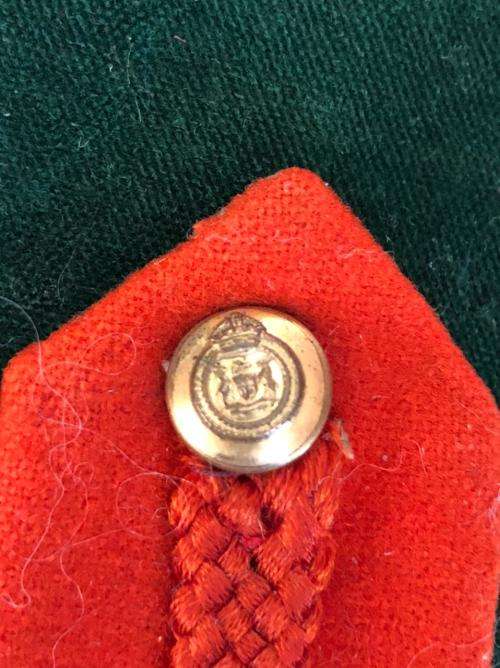 EARLY ARMY GENERALS GORGET PATCH-NOTE BRASS BUTTON