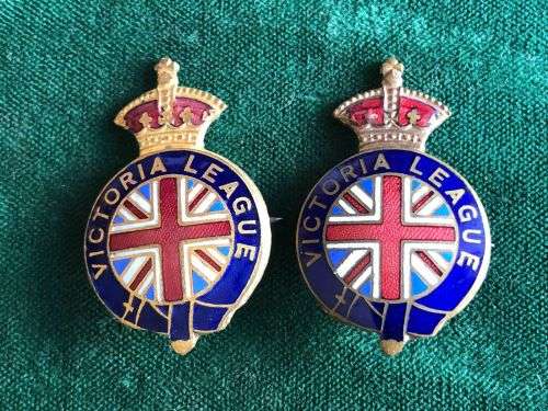 2X ENAMEL,WW2 VICTORIA LEAGUE PIN BADGES