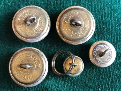 BRITISH MEDICAL CORPS TUNIC BUTTONS- 5 IN TOTAL