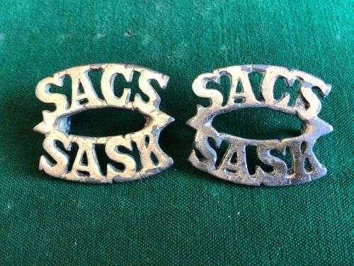 SA SERVICES CORPS TITLE PAIR- WORN WW2-LUGS INTACT