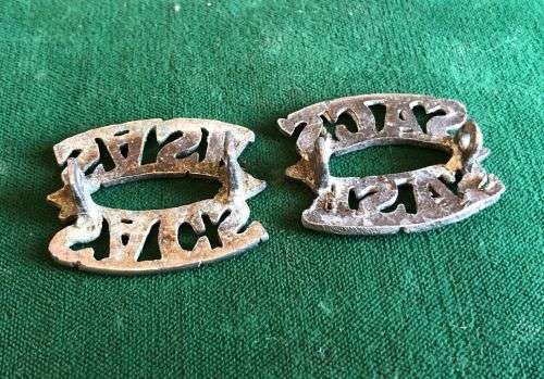 SA SERVICES CORPS TITLE PAIR- WORN WW2-LUGS INTACT