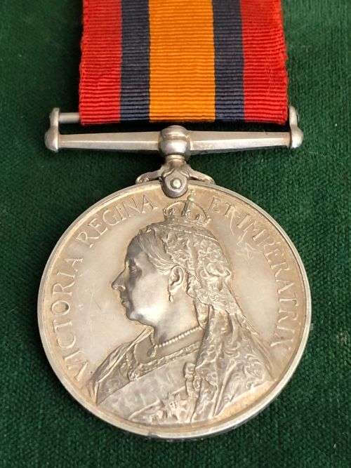 FULL SIZE BOER WAR QSA MEDAL NAMED TO 201 PTE. T. NICHOLSON QUEENSTOWN TOWN GUARD -THE MEDAL IS CONF