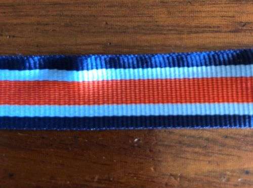 MINIATURE MILITARY MERRIT MEDAL RIBBON-SOLD IN 15 CM PIECES
