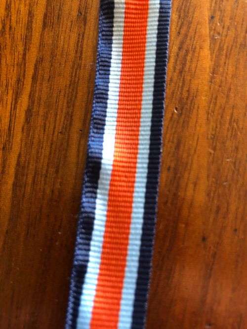 MINIATURE MILITARY MERRIT MEDAL RIBBON-SOLD IN 15 CM PIECES