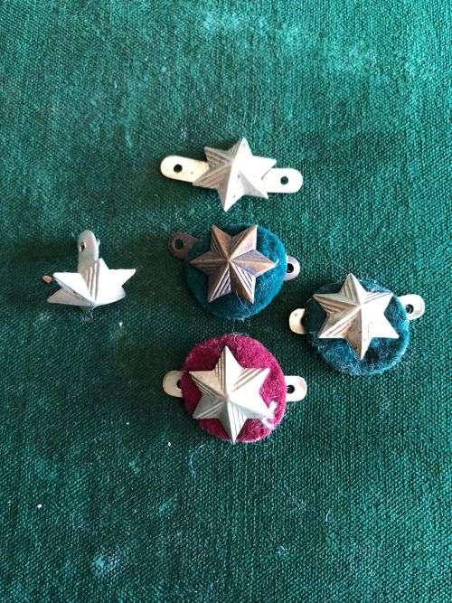 ITALIAN RANK BADGES-5 IN TOTAL -MEASURES 15 MM