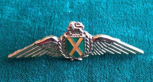 SA AIR FORCE COMMANDO PILOT,GOLD MESS DRESS BREAST BADGE(2000 HOURS FLYING TIME)APPROVED IN 1991-WOR