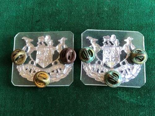 WARRANT OFFICERS CLASS 1,CHROME RANK BADGE PAIR,ONLY WORN BY THE ARMY-PINS INTACT