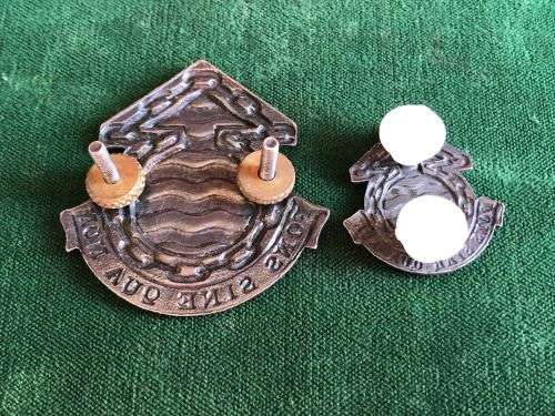 ORDNANCE SERVICES CORPS,CHROME AND ENAMEL CAP AND 1 COLLAR- APPROVED 1977- 1ST TYPE-LUGS + PINS INTA