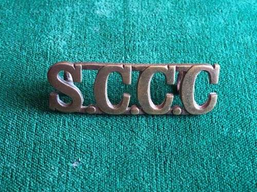 SELBOURNE COLLEGE CADET CORPS TITLE-BRASS- 2 LUGS