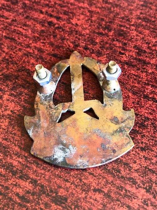 TRANSKEI CORPS OF MILITARY POLICE BRASS CAP BADGE- 2X SCREW LUGS