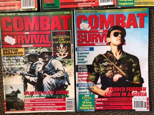 COMBAT AND SURVIVAL MAGAZINES-FOLLOWING SOLD TOGETHER: APRIL 1990 VOL 2 ISSUE 1/ MAY 1990 VOL 2 ISSU