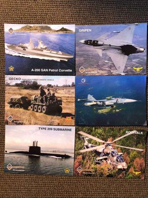 A3 SIZE POSTERS OF THE SA ARMED FORCES- 6 SOLD TOGETHER-TECHNICAL INFO ON THE BACK