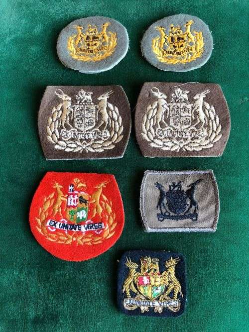 SA ARMYSELECTION OF SERGEANT MAJOR RANKS- SOLD TOGETHER- 7 IN TOTAL