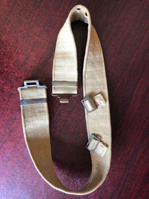 PATTERN 37 WEBBING BELT-WW2 PERIOD WITH BRASS CLASPS-EXTENDED LENGTH 92 CM