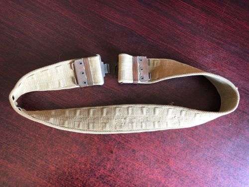 PATTERN 37 WEBBING BELT-WW2 PERIOD WITH BRASS CLASPS-EXTENDED LENGTH 92 CM