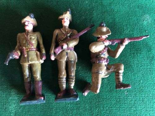 SET OF 5 LEAD SOLDIERS MADE BY WELL KNOWN ARTIST IAN STEWART-NATAL FIELD ARTILLERY C 1925-AVERAGE HE