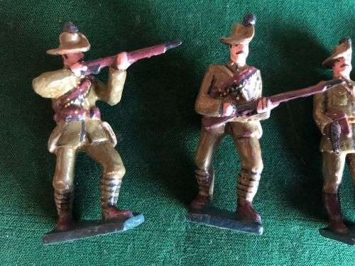 SET OF 5 LEAD SOLDIERS MADE BY WELL KNOWN ARTIST IAN STEWART-NATAL FIELD ARTILLERY C 1925-AVERAGE HE