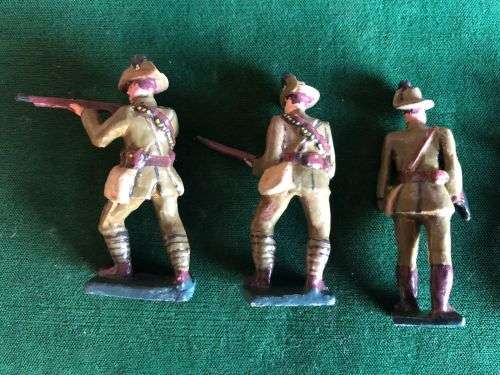 SET OF 5 LEAD SOLDIERS MADE BY WELL KNOWN ARTIST IAN STEWART-NATAL FIELD ARTILLERY C 1925-AVERAGE HE