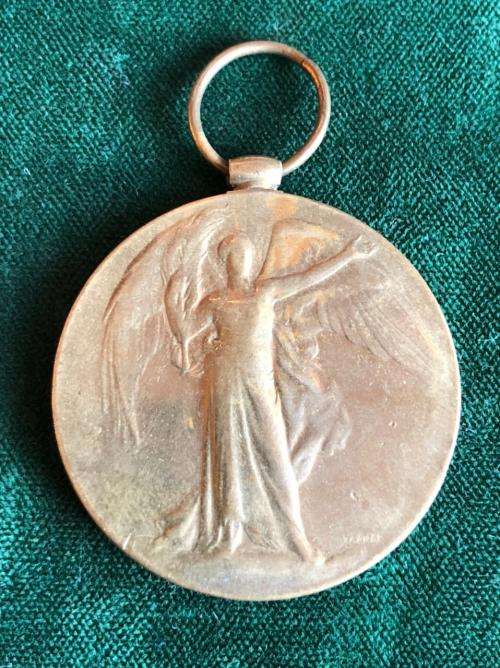 FULL SIZE WW1 VICTORY MEDAL NAMED TO PTE. M. ACKER 2ND S.A.I.-THE 2ND SAI BRIGADE FOUGHT UNER BRIG-G