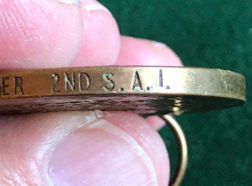 FULL SIZE WW1 VICTORY MEDAL NAMED TO PTE. M. ACKER 2ND S.A.I.-THE 2ND SAI BRIGADE FOUGHT UNER BRIG-G