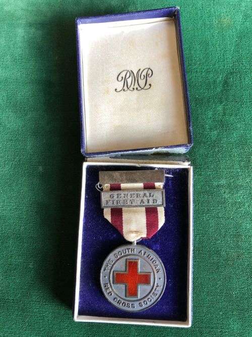 STERLING SILVER (925 MARKED) RED CROSS PROFICIENCY MEDAL-AWARDED TO M. TAYLOR NO 2846-COMES WITH SIL