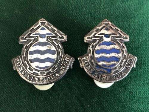 ORDNANCE SERVICES CORPS COLLAR BADGE PAIR-WORN FROM 1970`S- PINS INTACT