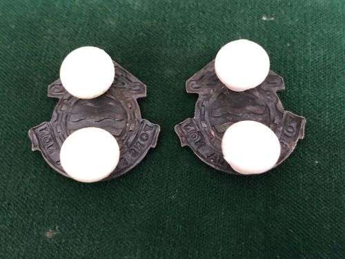 ORDNANCE SERVICES CORPS COLLAR BADGE PAIR-WORN FROM 1970`S- PINS INTACT
