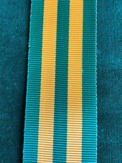 FULL SIZE GOOD SERVICE MEDAL RIBBON-GOLD- 30 YEARS-SOLD IN LENGTH OF 15 CM