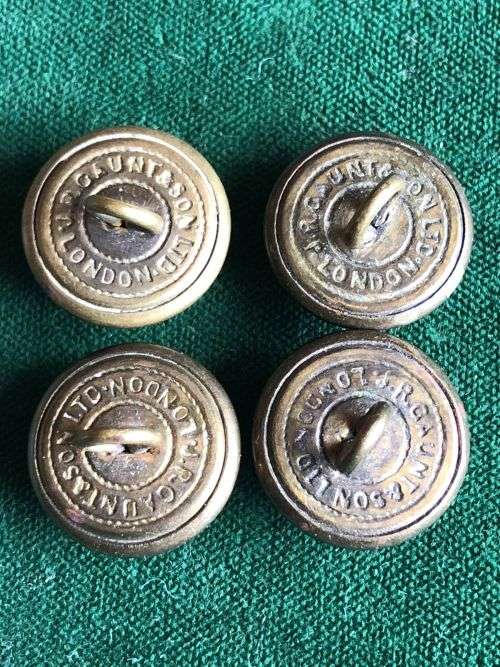CAPE MOUNTED POLICE BRASS BUTTONS-4 SOLD TOGETHER 1904-1913-DIAMETER 17 MM