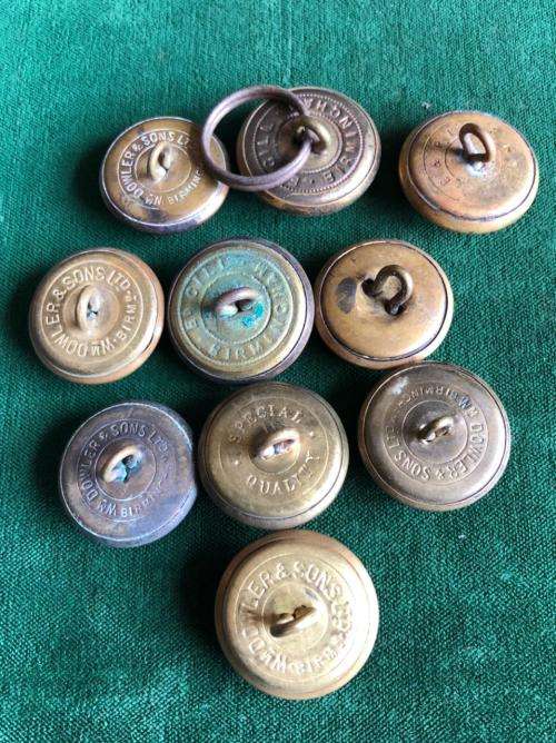 UNION COAT OF ARMS BRASS TUNIC BUTTONS-WORN FROM 1913-DIAMETER 25 MM-SOLD IN BATCHES OF 10 TOGETHER