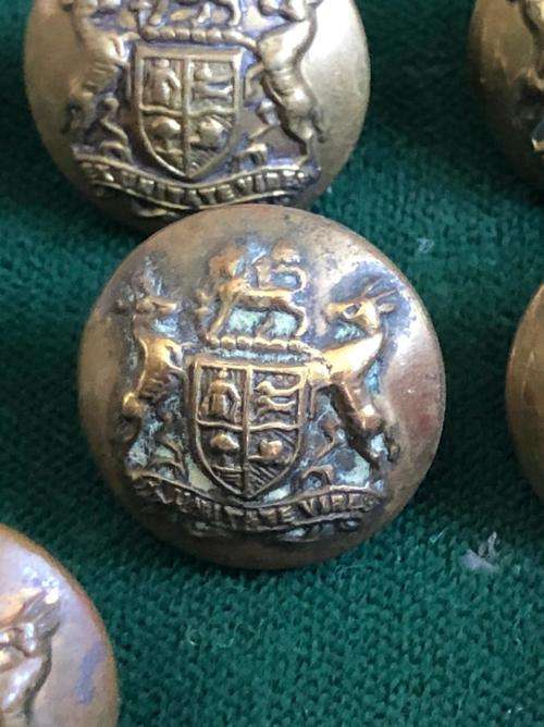 UNNION COAT OF ARMS BRASS TUNIC BUTTONS-WORN FROM 1913-DIAMETER 16 MM-SOLD IN BATCHES OF 10 TOGETHER