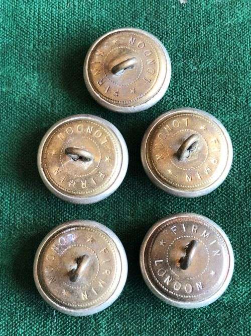 SAP WHITE METAL TUNIC BUTTONS-WORN BY NON EUROPEANS-PRE 1952- DIAMETER 19 MM-5 SOLD TOGETHER