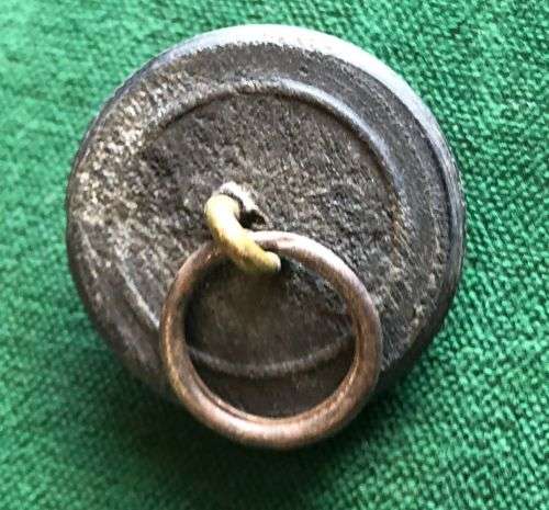 BLACK COMPOSITION BUTTON-WORN ON GREAT COAT OF FOOT POLICE AND NON EUROPEANS-DIAMETER 25 MM