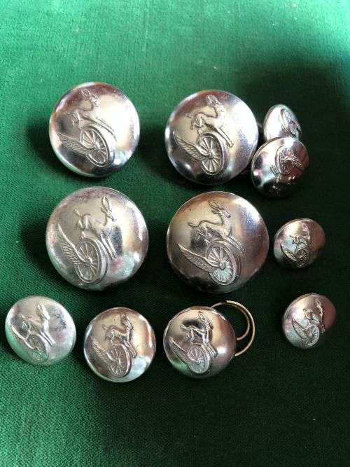 VINTAGE RAILWAY CHROME BUTTONS-11 SOLD IN TOTAL-DIAMETER 28, 19 AND 16 MM