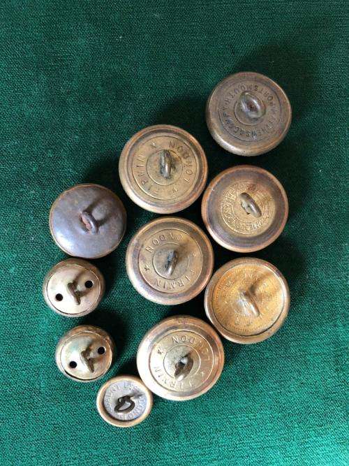 ROYAL NAVY TUNIC BUTTONS- 10 IN TOTAL-DIAMETER 23 AND 15 MM